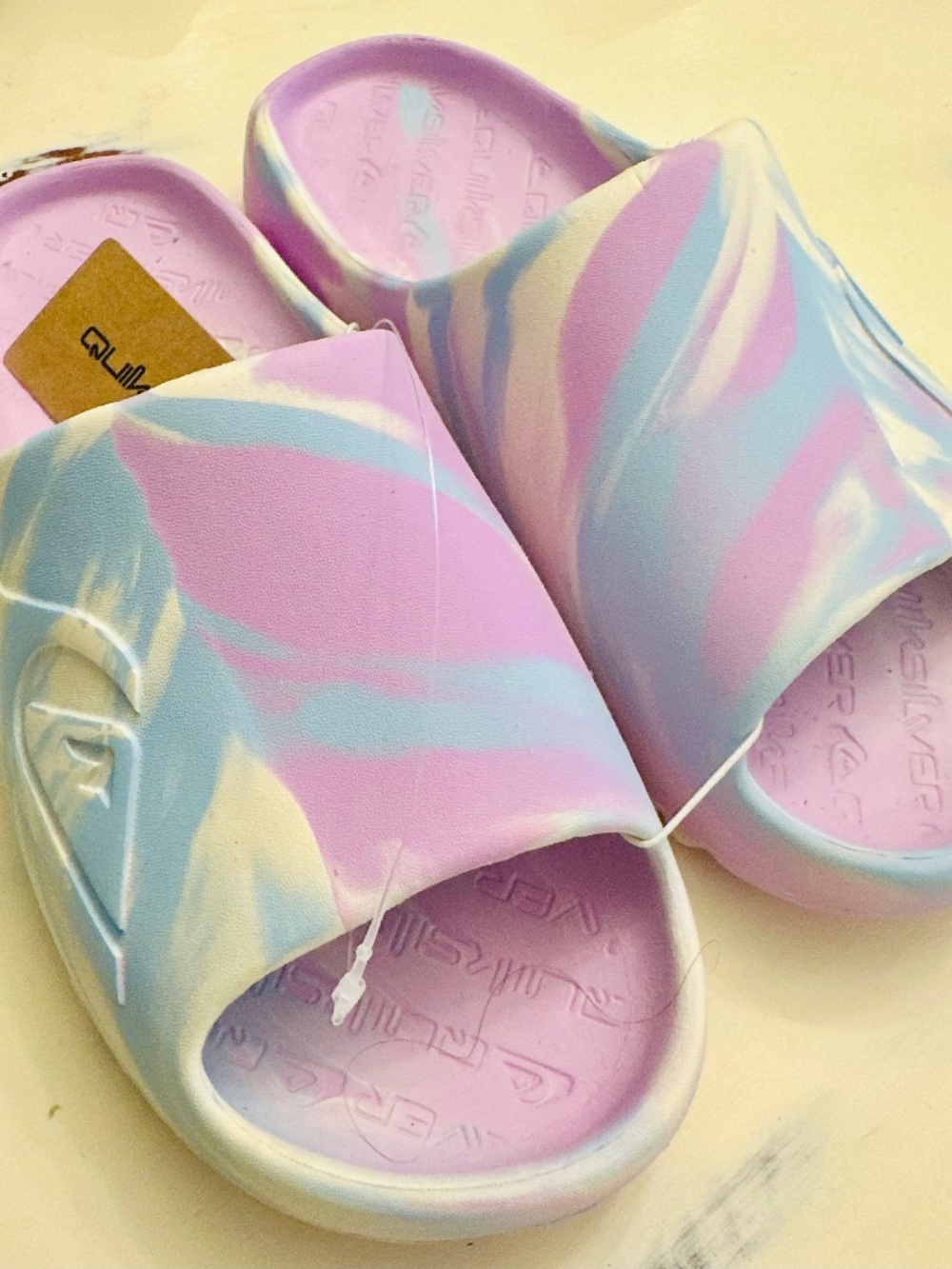Quiksilver Cloudbreak Pastel Slide Sandals Pink Blue Women’s 7